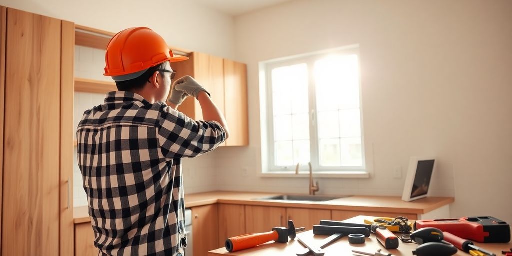 Contractor working on home renovation, Alpharetta