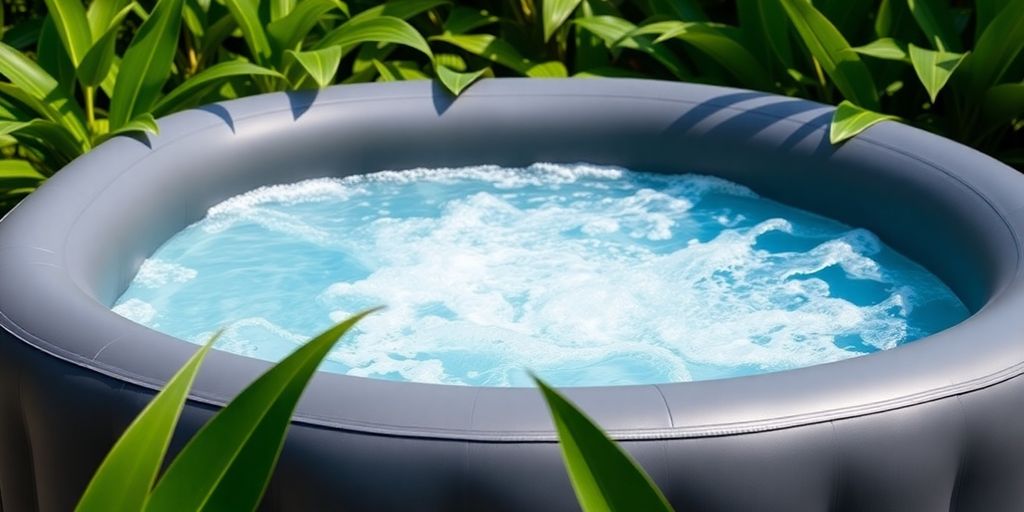 SaluSpa Hawaii hot tub bubbling with relaxing water outdoors.