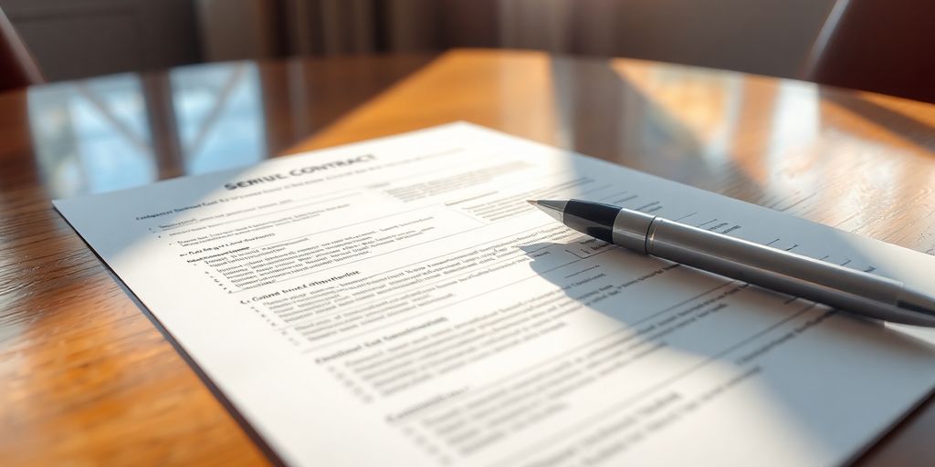 Florida contract on wooden table.