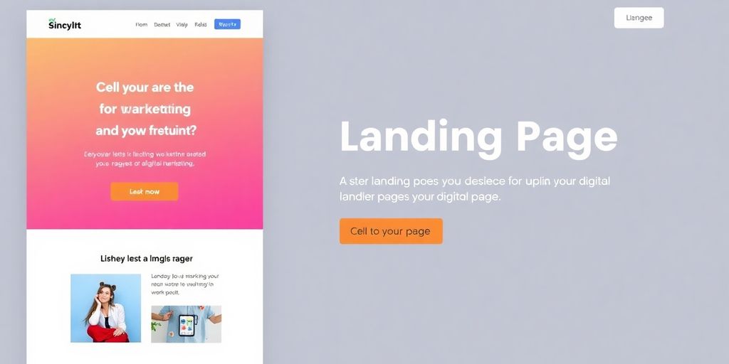 Modern landing page design with vibrant colors and visuals.