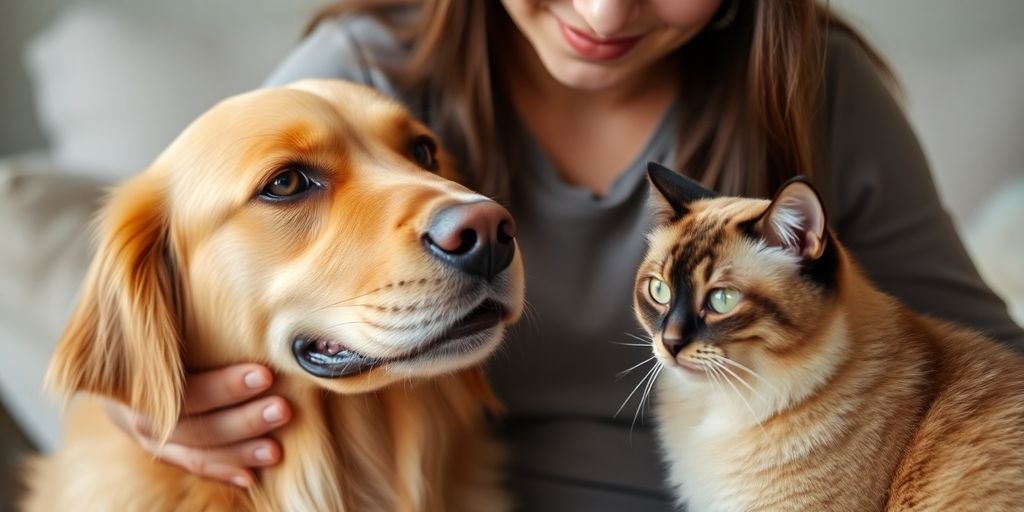 Happy dog and cat being cared for by a sitter in Vaucluse.