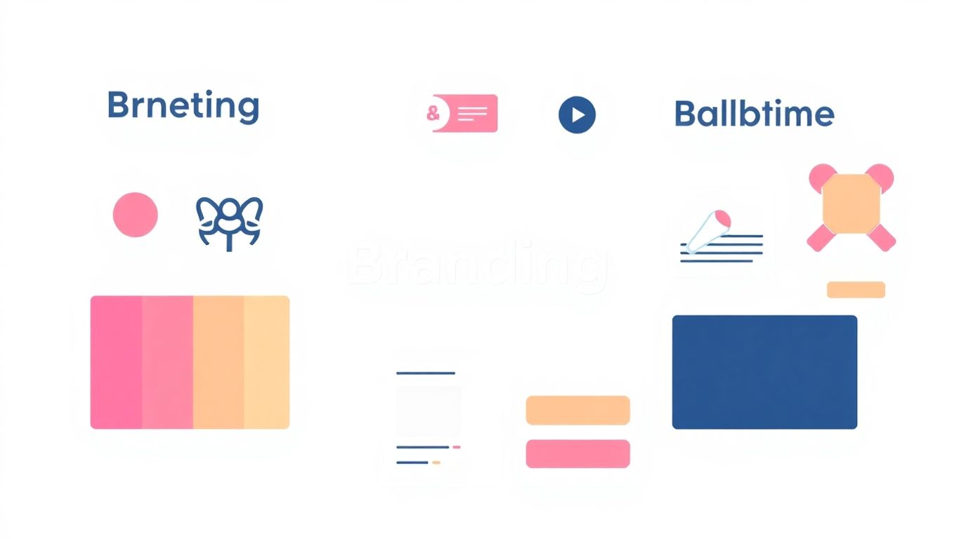 Illustrasjon av merkevarebygging med myke farger.