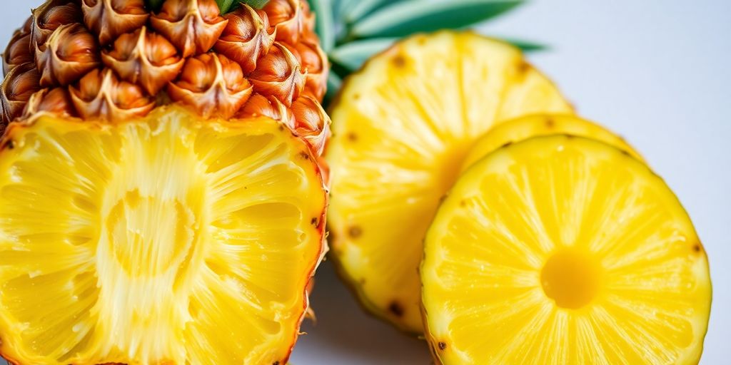 أناناس مقطع وشرائح أناناس طازجة
