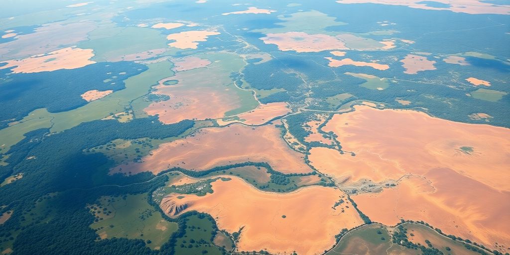 Vue aérienne des zones interdites en Afrique.