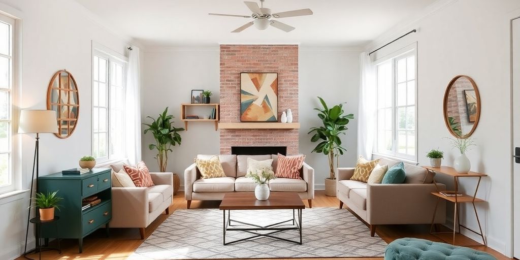 Stylish interior with fresh decor and furniture updates.