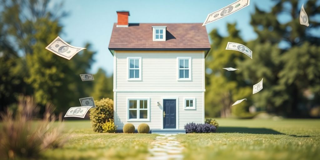 House with money flowing into it.