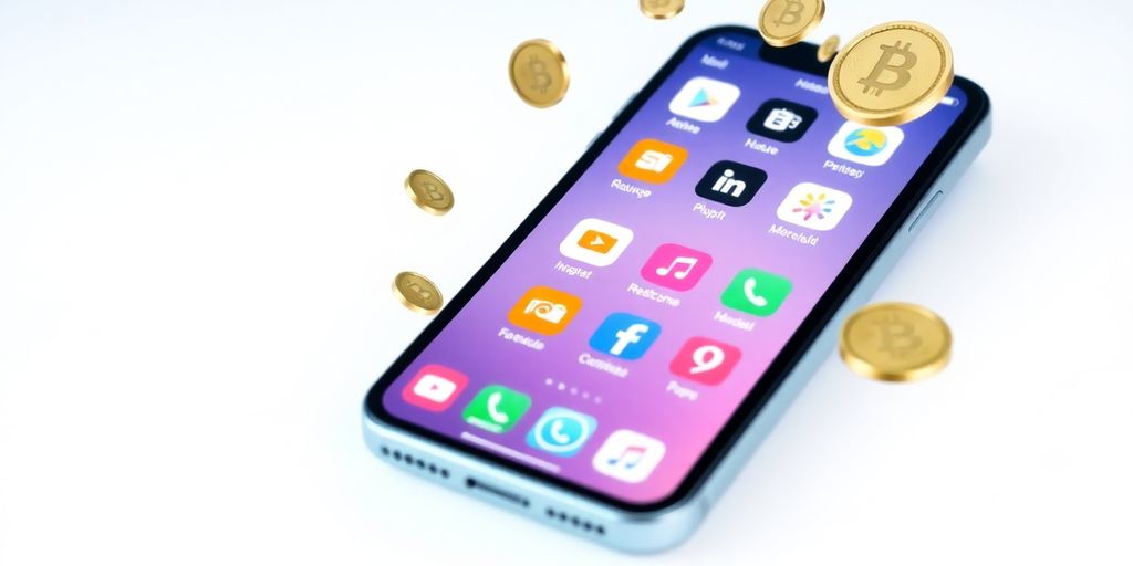 earning money online on a phone screen.