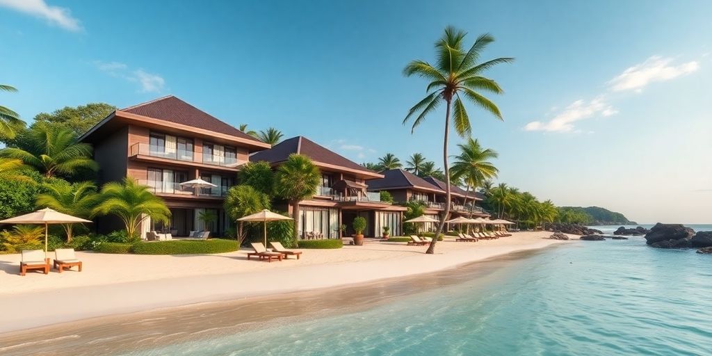 Boutique resort on a beach in Thailand's tropical paradise.