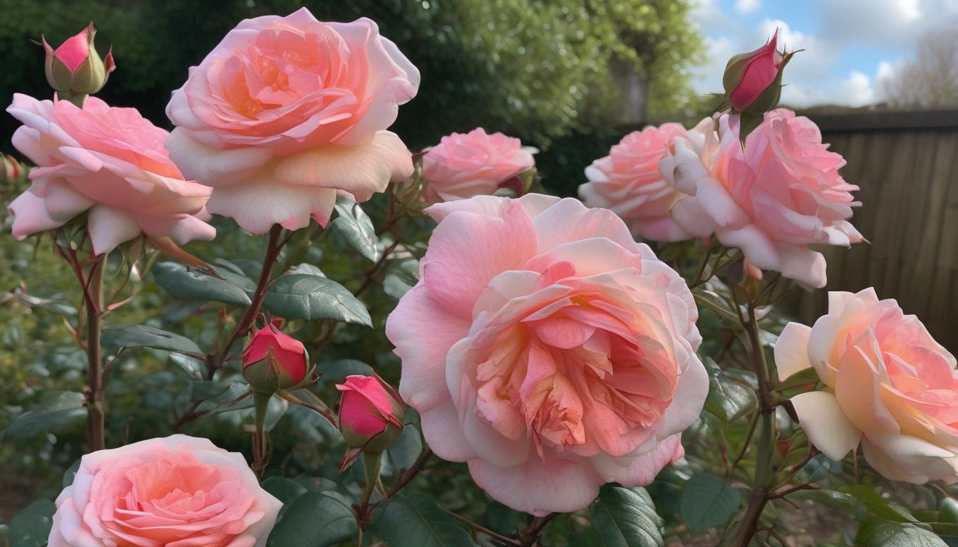 pruning roses in a British garden