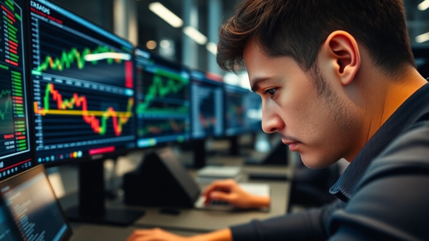 Person actively trading on advanced crypto platforms.