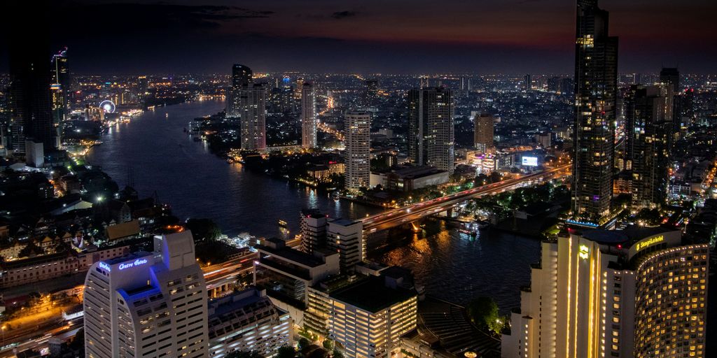 buildings at night