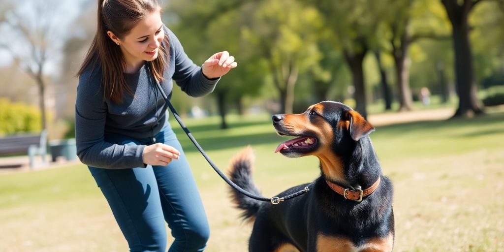 Happy dog training with a trainer in Paddington.