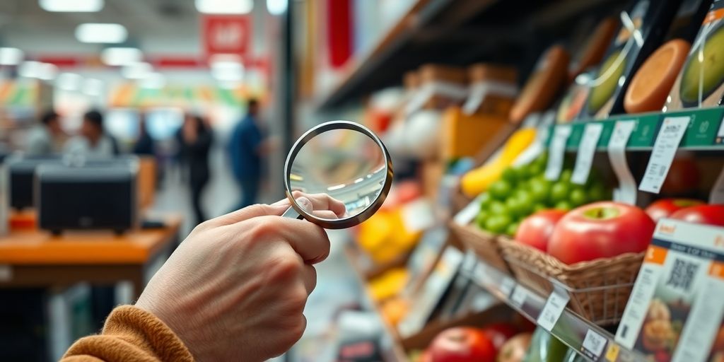Person examining diverse products, making thoughtful choices.