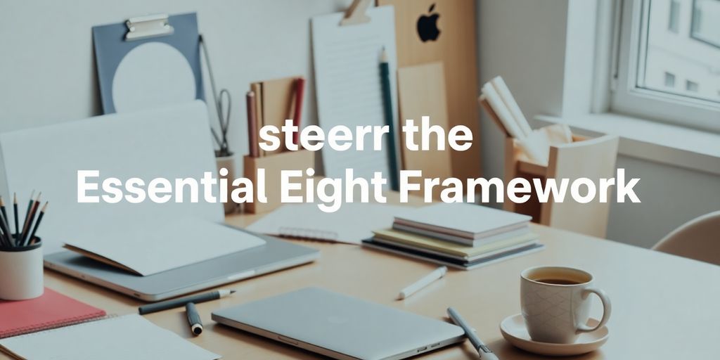 A tidy workspace with a laptop and stationery.