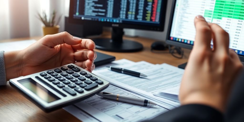 A person reviewing tax documents.