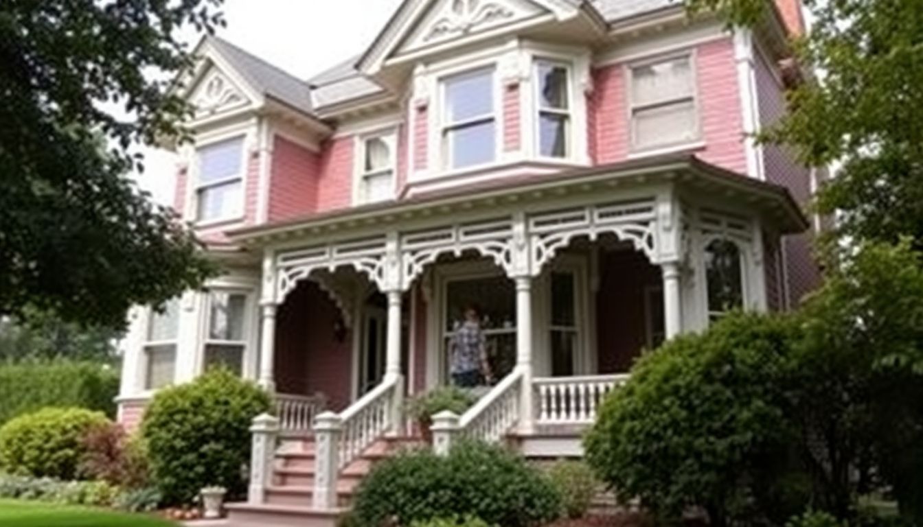 Victorian house with ornate architecture and well-maintained garden.