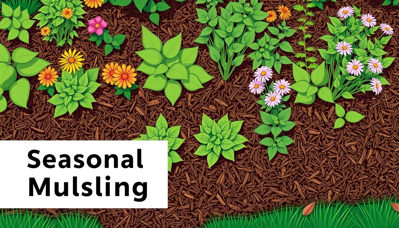 Lush garden with plants and mulch