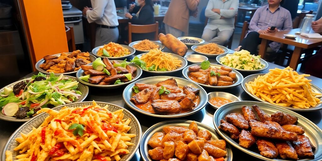 อาหารฮาลาลจากร้านในบรรทัดทอง สีสันสดใส