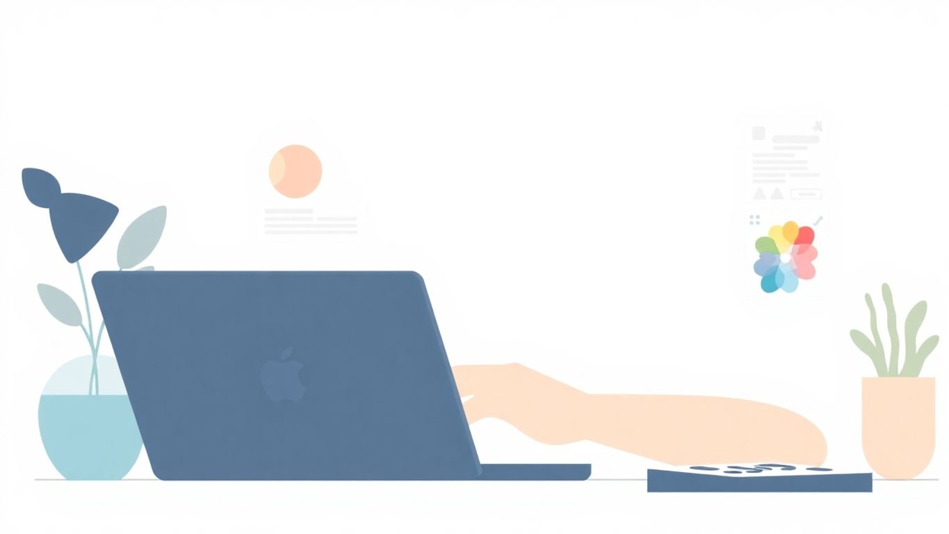 Person som designer logo på datamaskin.