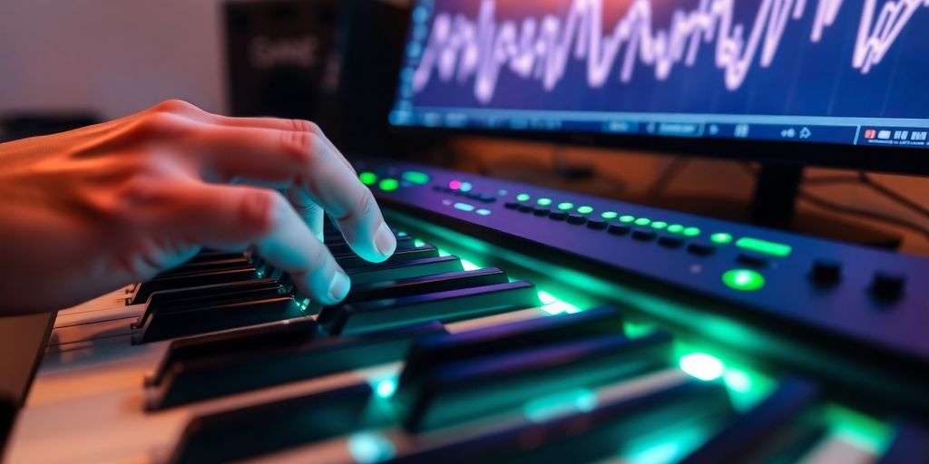 AI and human collaborating on music.
