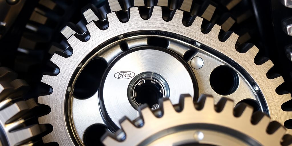 Ford transmission gears close-up