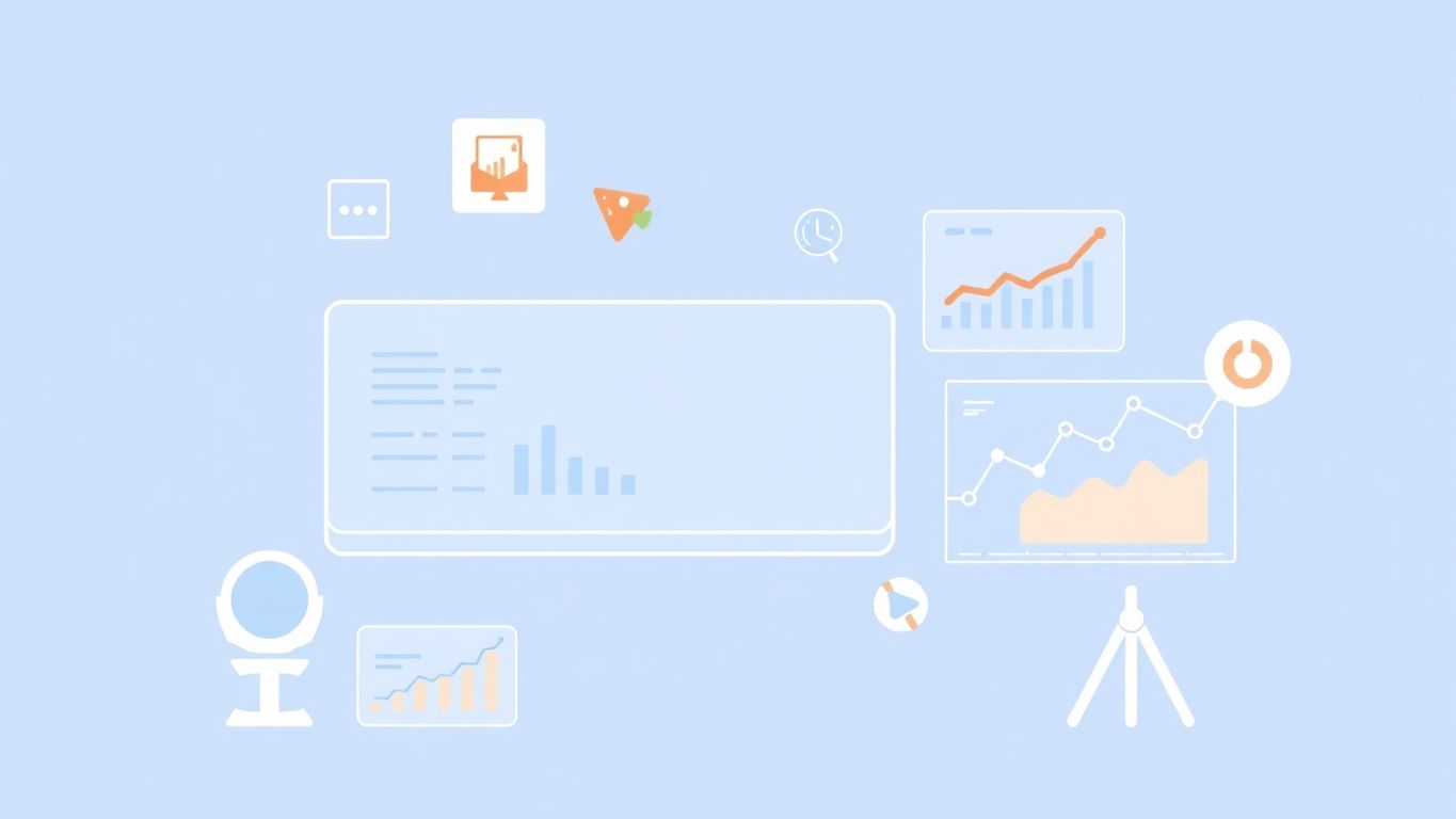 Moderne illustrasjon av digitale markedsføringsverktøy.