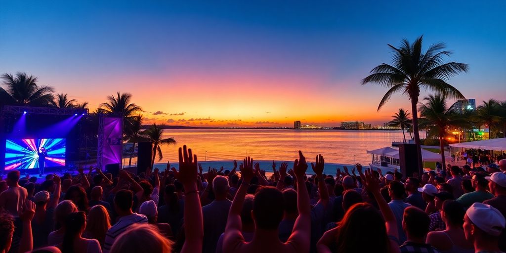 Concertgoers enjoying live music in Aventura.