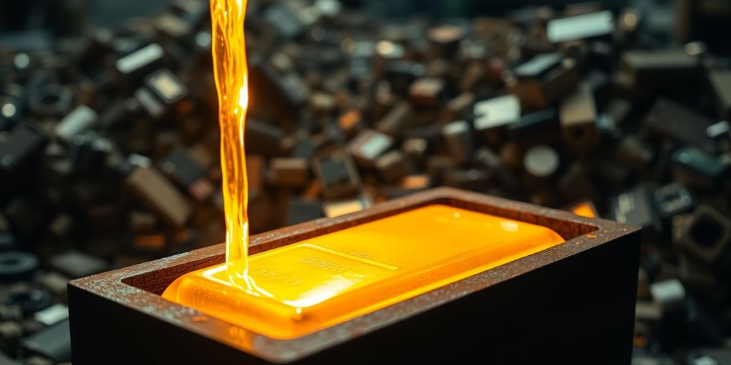 Lingots d'or recyclés brillants