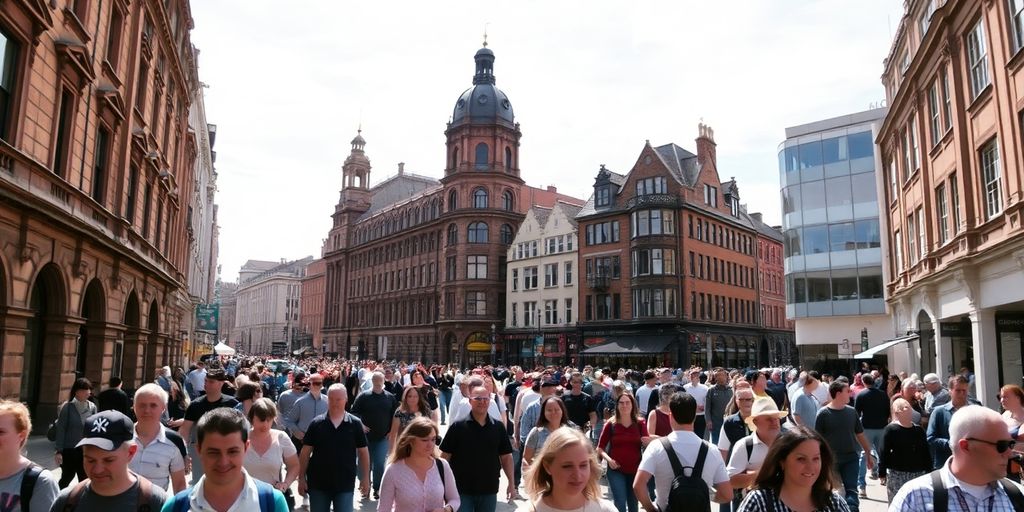Bristol cityscape with diverse population