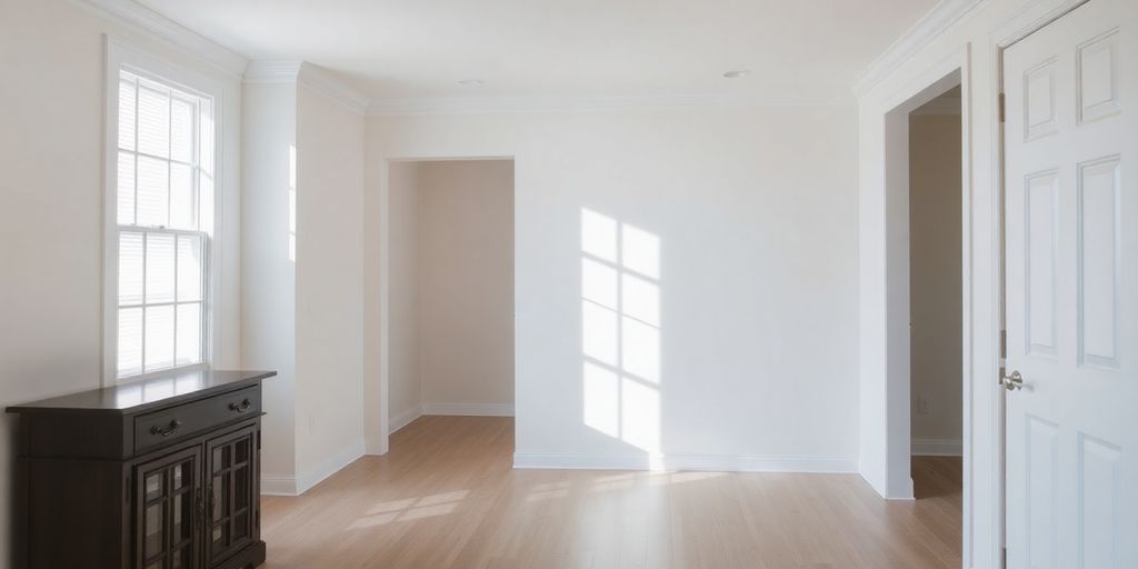 Restored home interior after water damage cleanup.