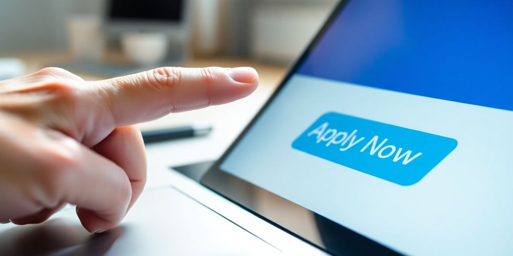 Finger clicking job application button