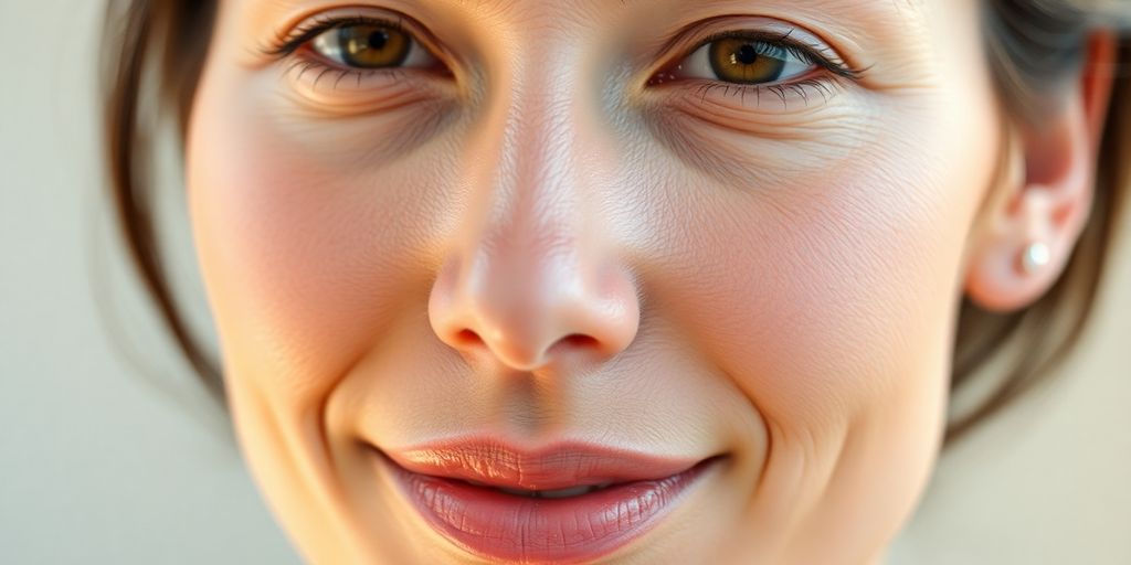 Person with healthy, even-toned skin in natural light.