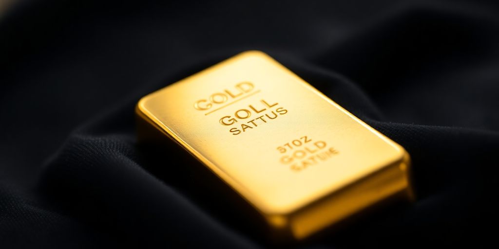 Un gros plan sur une barre d'or brillante.