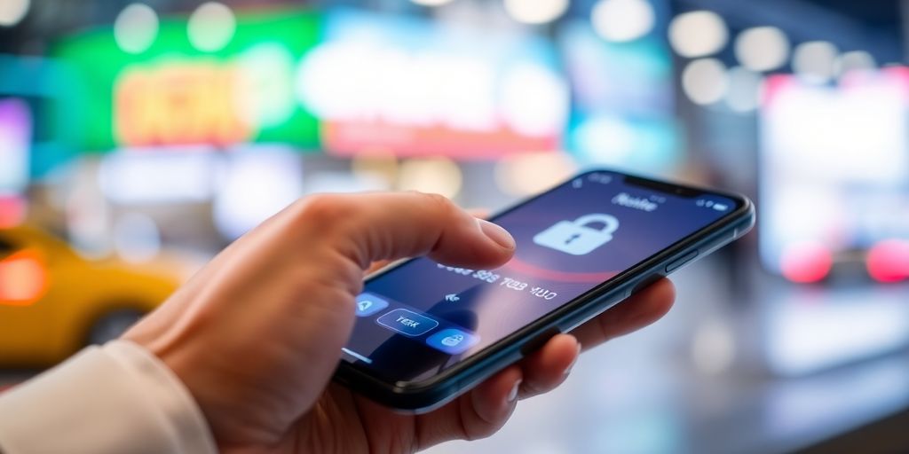 Smartphone displaying secure digital payment interface.