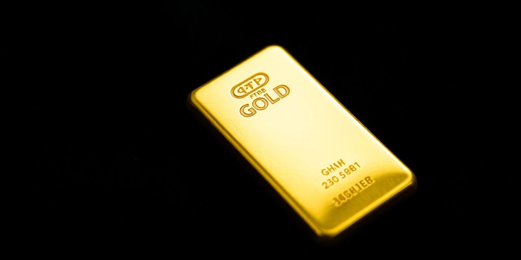 Un lingot d'or sur un fond sombre.