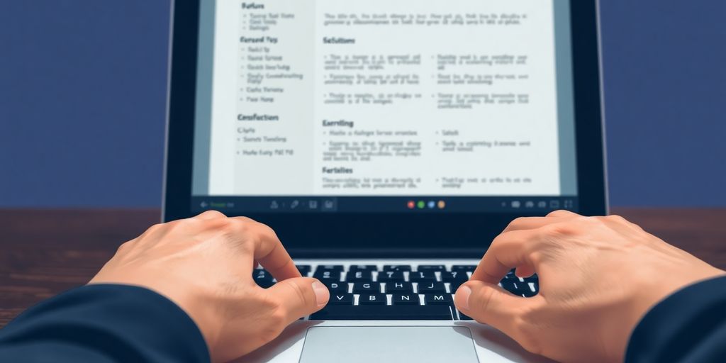 Person typing resume on laptop