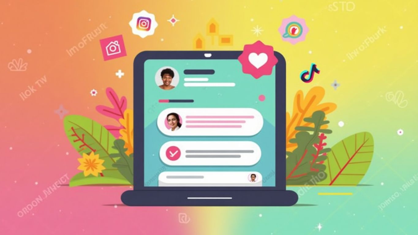 Smartphone with fake text messages and emojis on screen.