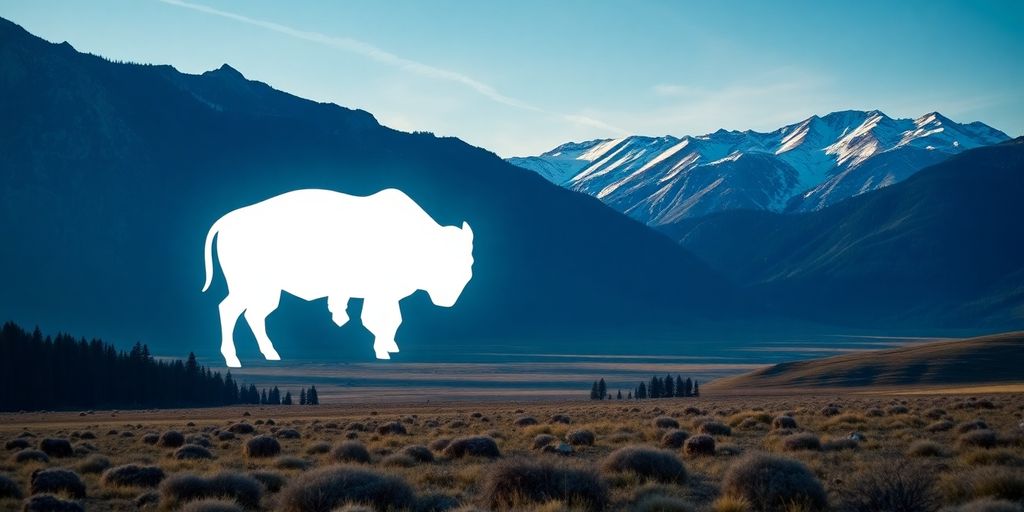 Wyoming landscape blending nature with futuristic elements.