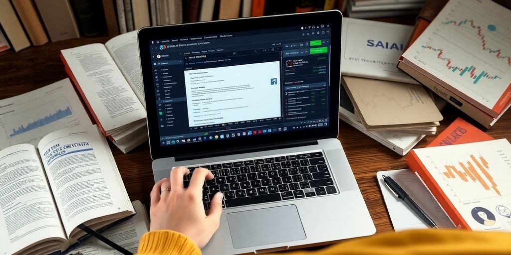 Person using laptop for Forex trading on Reddit.