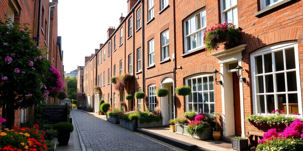 Charming street with historic architecture in UKCity.