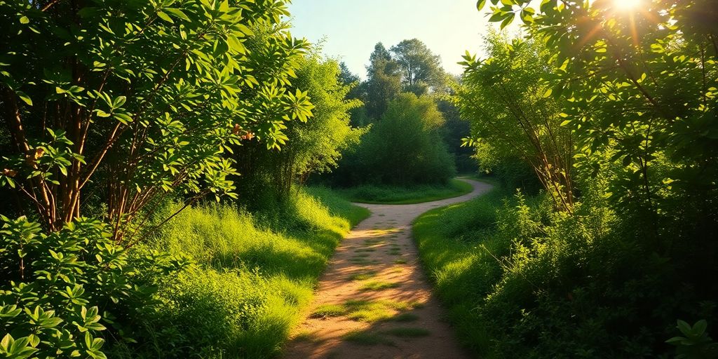 Path through greenery representing personal growth journey.