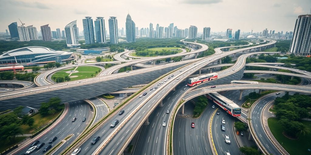 Bustling Singapore Expressway