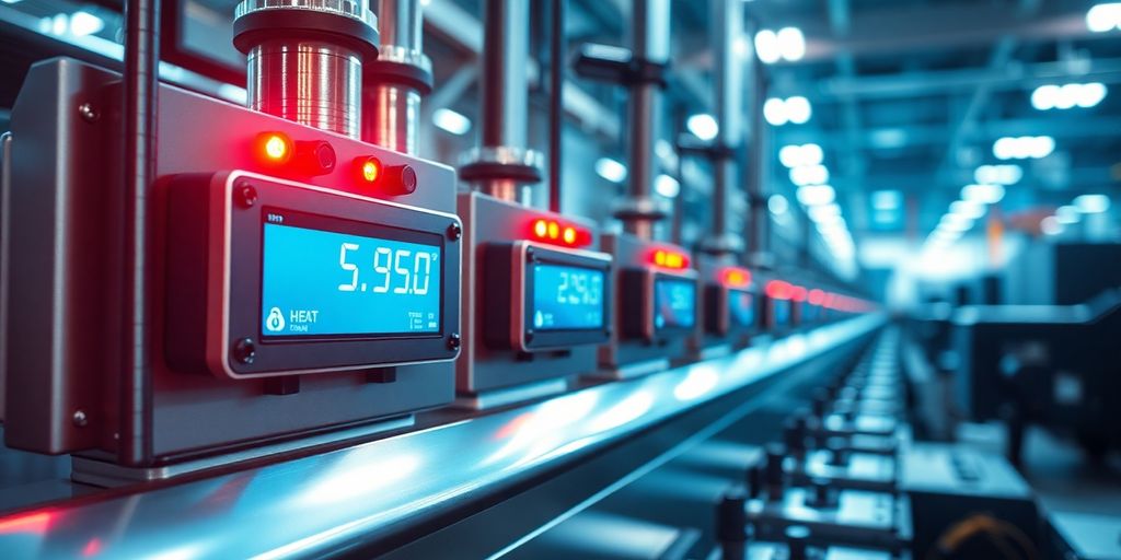 Industrial machinery with precise temperature gauges.