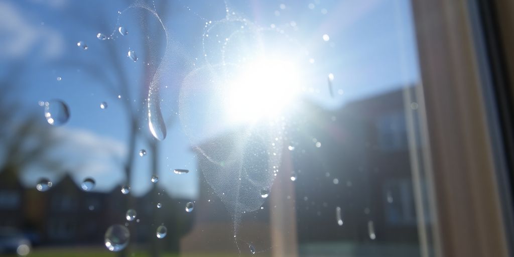 Clean low-E windows reflecting sunlight and surrounding scenery.