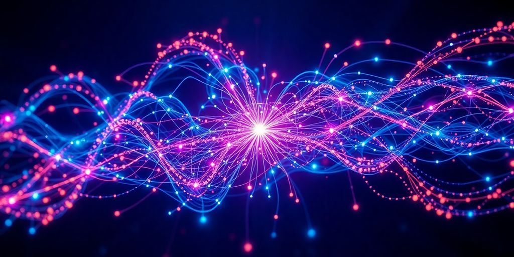 Sound waves transforming into a digital brain.