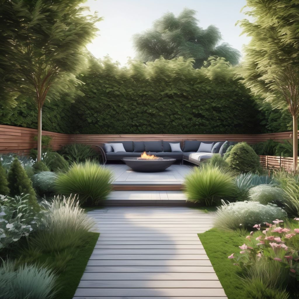 beautiful private garden landscape design with fencing