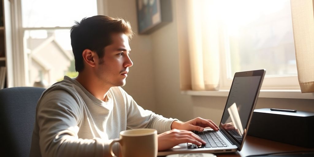 Person looking at job listings on a computer.
