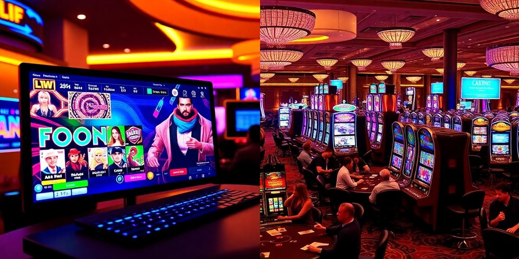 Online en echt casino met spellen en spelers.