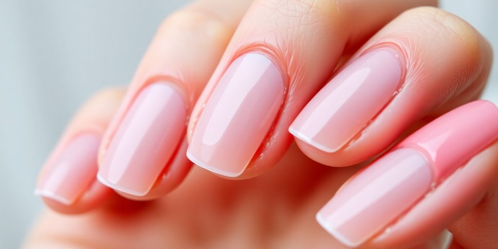 Unhas com fibra de vidro em destaque.