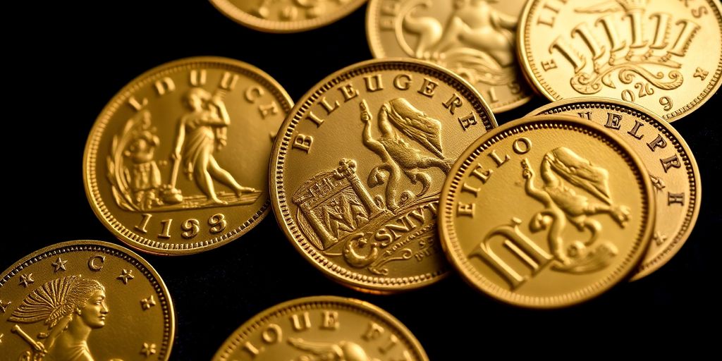 Une collection de pièces d'or Napoléon.